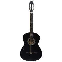 12-tlg. Klassikgitarren-Set für Anfänger Schwarz 4/4 39"