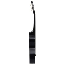 12-tlg. Klassikgitarren-Set für Anfänger Schwarz 4/4 39"