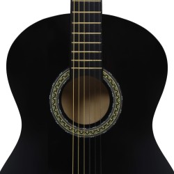 12-tlg. Klassikgitarren-Set für Anfänger Schwarz 4/4 39"