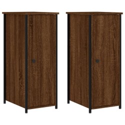 Nachttische 2 Stk. Braun Eichen-Optik 32x42x80 cm Holzwerkstoff