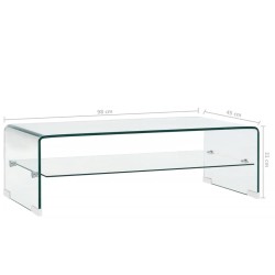 Couchtisch Transparent 98×45×31 cm Hartglas