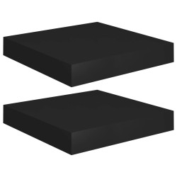 Schweberegale 2 Stk. Schwarz 23x23,5x3,8 cm MDF