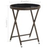 Beistelltisch Braun 60 cm Poly Rattan und Hartglas