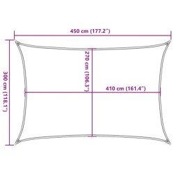 Sonnensegel 160 g/m² Schwarz 3x4,5 m HDPE