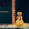 LED-Schneemann Weihnachtsfigur Luxus-Stoff 90 cm