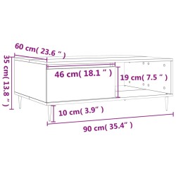 Couchtisch Schwarz 90x60x35 cm Holzwerkstoff