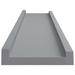 Bilderleisten 2 Stk. Grau 60x9x3 cm MDF