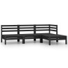 4-tlg. Garten-Lounge-Set Massivholz Kiefer Schwarz