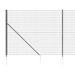 Maschendrahtzaun mit Bodenhülsen Anthrazit 1,4x25 m