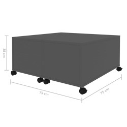 Couchtisch Grau 75x75x38 cm Holzwerkstoff