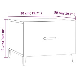 Couchtische Metallbeine 2 Stk. Braun Eichen-Optik 50x50x40 cm