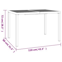 Gartentisch Anthrazit 110x80x72 cm Stahl