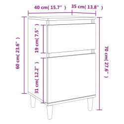 Nachttisch Grau Sonoma 40x35x70 cm