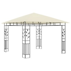 Pavillon mit Moskitonetz 3x3x2,73 m Creme 180 g/m²