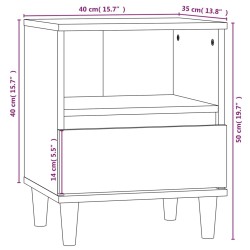 Nachttische 2 Stk. Grau Sonoma 40x35x50 cm