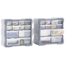 Multi-Schubladen-Organizer 2 Stk. 12 Schubladen 26,5x16x26 cm