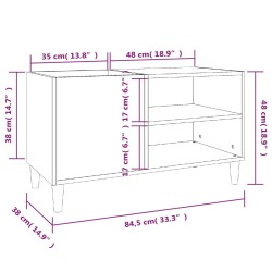 Plattenschrank Weiß 84,5x38x48 cm Holzwerkstoff