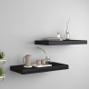 Schweberegale 2 Stk. Schwarz 50x23x3,8 cm MDF