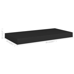 Schweberegale 2 Stk. Schwarz 50x23x3,8 cm MDF