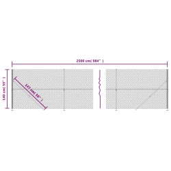 Maschendrahtzaun mit Bodenflansch Grün 1,4x25 m