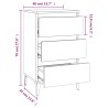 Nachttisch Grau Sonoma 40x35x70 cm Holzwerkstoff