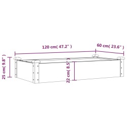 Hochbeet mit Einsatz 120x60x25 cm Massivholz Tanne