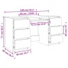 Schreibtisch Braun Eichen-Optik 140x50x77 cm Holzwerkstoff