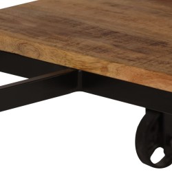 Schreibtisch mit Klapphocker Mangoholz Massiv 115x50x76 cm