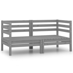 Garten-Ecksofas 2 Stk. Grau...