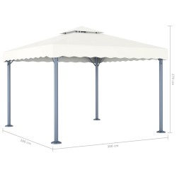 Pavillon 300 x 300 cm Creme Aluminium