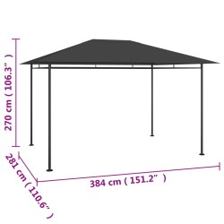 Pavillon 384x281x270 cm Anthrazit 180 g/m²