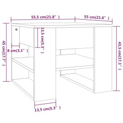 Couchtisch Braun Eichen-Optik 55,5x55x45 cm Holzwerkstoff