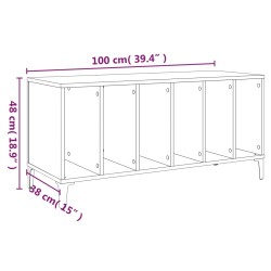 Plattenschrank Schwarz 100x38x48 cm Holzwerkstoff