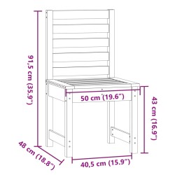 Gartenstühle 2 Stk. Grau 50x48x91,5 cm Massivholz Kiefer