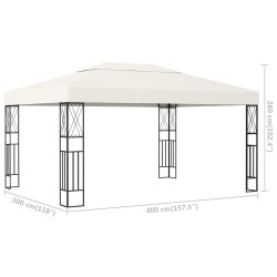 Pavillon 3×4 m Creme Stoff