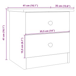 Nachttisch ALTA Weiß 41x35x41 cm Massivholz Kiefer