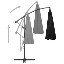 Ampelschirm Schwarz 3 m Aluminium-Mast