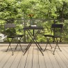 3-tlg. Bistro-Set Klappbar Schwarz Poly Rattan