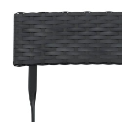 3-tlg. Bistro-Set Klappbar Schwarz Poly Rattan