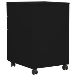 Aktenschrank mit Rollen Schwarz 39x45x60 cm Stahl