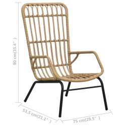 Gartenstuhl Poly Rattan Hellbraun