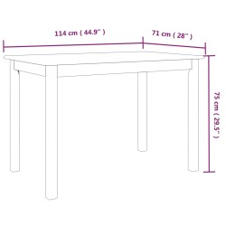 Esstisch Weiß und Braun 114x71x75 cm Massivholz Gummibaum