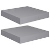 Schweberegale 2 Stk. Grau 23x23,5x3,8 cm MDF