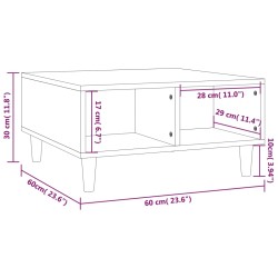 Couchtisch Räuchereiche 60x60x30 cm Holzwerkstoff