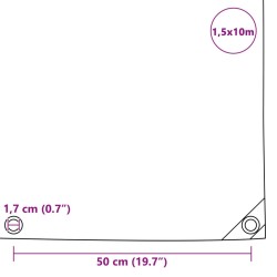 Abdeckplane 650 g/m² 1,5x10 m Schwarz