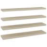 Schweberegale 4 Stk. Eichen-Optik 120x23,5x3,8 cm MDF