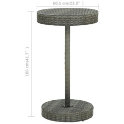 Gartentisch Grau 60,5x106 cm Poly Rattan