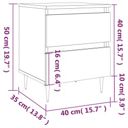 Nachttische 2 Stk. Betongrau 40x35x50 cm Holzwerkstoff