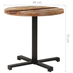 Bistrotisch Rund Ø80x75 cm Altholz Massiv