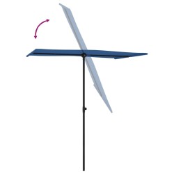 Sonnenschirm mit Aluminium-Mast 180x110 cm Azurblau